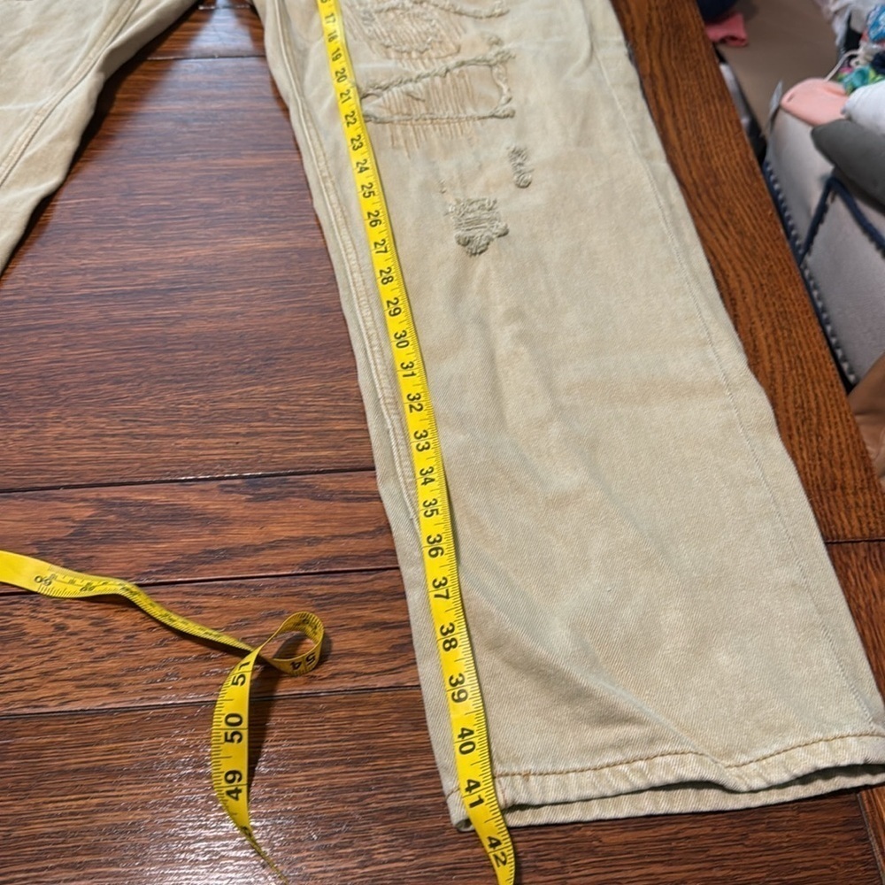 Born Fly Anytown USA tan distressed jeans size 42 - Picture 5 of 9